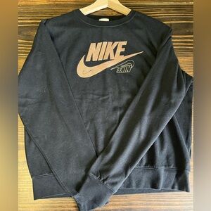 Nike Black Hoodie with Metallic Gold Logo